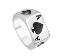 TOGEVAL Titanium Steel Man Ring Unique Punk Spade Ace Design Fashion Accessory for Men Comfortable Texture for Daily Wear and Parties