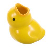 TOGEVAL Toothbrush Cartoon Duck Ceramic Brush Holder Modern Bathroom Decor Boys and Girls Toothbrush Stand Space-efficient Storage