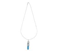 TOGEVAL Totem Dragon Pendant Necklace Blue Turquoise Natural Stone Crystal Column Clavicle Chain Chic Creative Neck Jewelry for Women Daily Wear