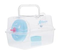 TOGEVAL Transparent Animal Carrier Cage for Hamsters and Guinea Pigs Portable Travel Case with Secure Plastic Design for Easy Care and Clear Pet Observation