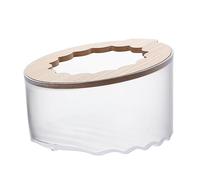 TOGEVAL Transparent Hamster Sand Bath Box with Sturdy Wood Frame Easy Assembly Small Pet Bathroom for Hamsters Chinchillas Guinea Pigs Multi Function Sand Bath and Toilet