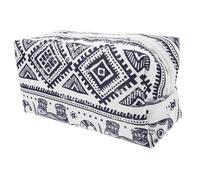 TOGEVAL Travel Makeup Pouch Large Capacity Toiletry Bag with Versatile Compartments for Cosmetics and Lipsticks Portable Organizer for Women and Business Trips Beige Elephant Design