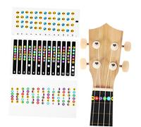 TOGEVAL Ukulele Guitar Note Fretboard Stickers 3pcs Colour Coded Learning Decals for Beginners Practice Chord and Finger Guide for Soprano Tenor and Concert Ukulele