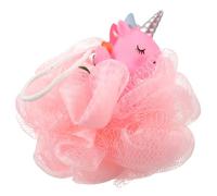 TOGEVAL Unicorn Bath Loofah Ball Lightweight PE PVC Shower Sponge for Gentle Exfoliating Body Scrubber with Quick-Drying Hanging Loop for Smooth Skin Cleaning