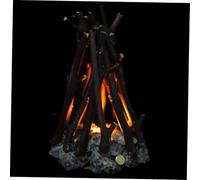 TOGEVAL USB Rechargeable Mini Campfire Night Light with Fire Effect LED Warm White Noise Lamp for Bedroom Decor and Romantic Desk Ornament, Small 100x150mm