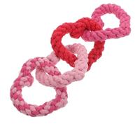 TOGEVAL Valentine’S Day Heart-Shaped Dog Cotton Rope for Teeth Cleaning Puppy Chewing Interactive Plaything Sturdy Pet Biting Supply