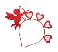 TOGEVAL Valentines Heart Headband Red Cupid Hair Accessory Women’S Love Heart Shaped Headwear for Party Birthday Dressing