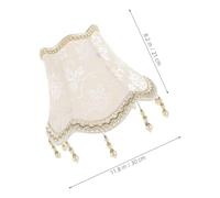 TOGEVAL Vintage Bell Lamp Shade with Beaded Jacquard Fabric Elegant Floral Scallop Edge Lampshade Cover for Table Floor Chandelier and Pendant Lights Classic European Style Replacement