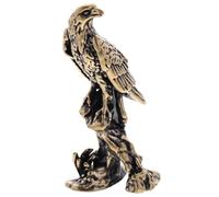 TOGEVAL Vintage Brass Eagle Statue Small Desktop Figurine Copper Ornament Retro Tabletop Decor for Home Office