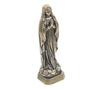 TOGEVAL Vintage Brass Mary Statue Religious Desktop Ornament Catholic Goddess Figurine Church Decoration Symbol of Devotion Peaceful Blessings for Home Office Display