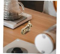 TOGEVAL Vintage Brass Miniature Dog Statue Solid Corgi Figurine with Stable Structure Antique-style Animal Ornament for Home Desk Decoration Creative Craftsmanship