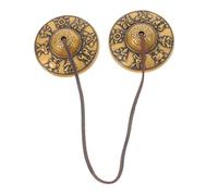 TOGEVAL Vintage Brass Tingsha Cymbals Bells Buddhist Meditation Chime Bells for Yoga Practice and Feng Shui Decor
