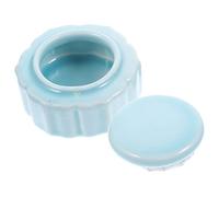 TOGEVAL Vintage Ceramic Storage Jar Travel Container for Creams and Lotions Food Grade Safe Small Multi Use Cosmetic Jar with Elegant Blue Finish Portable DIY Lip Balm and Holder