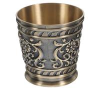 TOGEVAL Vintage Coffee Alloy Chalice Cup 50ml with Smooth Surface and Practical Design, Simple and Elegant Retro Style Drinking Mug for Friends Gathering or Afternoon Tea