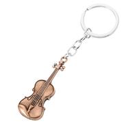 TOGEVAL Vintage Copper Violin Keychain Metal Keyring Pendant for Bag Decor Stylish Music Instrument Charm Lightweight Gift for Music Lovers
