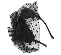 TOGEVAL Vintage Dot Lace Mesh Bow Fascinator Headband Bridal Headpiece with Clip for Wedding Party Banquet Elegant Women S Hair Accessory