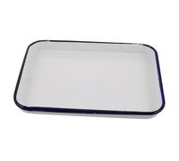 TOGEVAL Vintage Enamelware Rectangular Baking Tray Nonstick Porcelain Pan for Cakes Cookies Pies Multipurpose Oven and Serving Use Easy Storage Retro Design