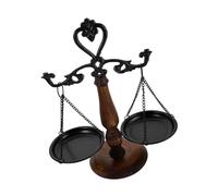 TOGEVAL Vintage Iron Justice Scale Sculpture for Office Desk Antique Balance Decor with Jewelry Tray Multipurpose Cast Iron Centerpiece for Lawyers Law Students Library Home