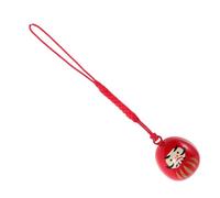 TOGEVAL Vintage Japanese Dharma Bell Pendant with Water Sound Weather-resistant Copper Luck Charm for Keys Bags Phone Case Decoration Hang Versatile Wind Bell Decor