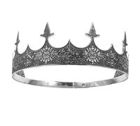 TOGEVAL Vintage Men King Crown Headband for Cosplay Wedding Prom Party Halloween Elegant Baroque Prince Tiara Hair Accessory for Costume Celebration