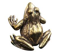 TOGEVAL Vintage Miniature Brass Frog Figurine Compact Desktop Ornament Garden Statue Decorative with Fine Craftsmanship for Tea and Outdoor