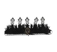 TOGEVAL Vintage Queen Tiara Headband for Women Baroque Gothic Wedding Cosplay Hair Accessory Comfortable Fit Halloween Party Crown for Princess Bridal Celebration
