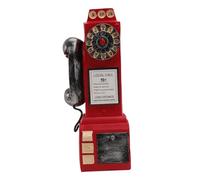 TOGEVAL Vintage Resin Rotary Dial Telephone Saving Pot Retro Money Box for Home Decor Craft Ornament in Red Secure Smooth Surface Coin Bank Gift for Adults