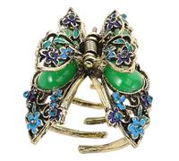TOGEVAL Vintage Rhinestone Butterfly Hair Claw Clip Non-slip Jaw Barrette for Women and Inspired by Ancient Chinese Hairpins Multipurpose Hair Accessory for Weddings and Daily Styling Blue