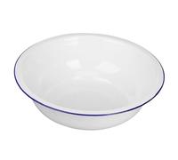 TOGEVAL Vintage Thickened Enamel Mixing Bowl for Kitchen Pure White Large Capacity Basin for Washing Vegetables and Dough Mixing Stain-Resistant Enamelware Basin for Multipurpose Household