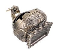 TOGEVAL Vintage Wall Mounted Ashtray Outdoor with Lid, Hand Carved Metal Decorative Ashtray Portable for Home Decoration, Wind-proof Coffee Dragon Container for Indoor and Outdoor Use