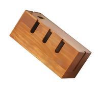 TOGEVAL Vintage Wooden Cable Management Box Multi Functional Organizer for Power Strips Chargers Cords Design with Cover for Safe Storage for Home Office Use