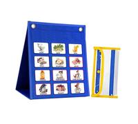 TOGEVAL Visual Calendar Learning Chart with Yellow Pocket Hanging Schedule Planner for Home Daily Behavior and Chore Chart for Autism and Special Needs