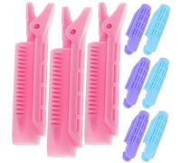 TOGEVAL Volumizing Hair Clips 9pcs Set Fluffy Root Clip Hair Curlers for Women and Girls Wave Styling Tools in Pink Blue Purple Volume