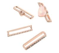 TOGEVAL Watch Band Charms 4 Pcs Heart Shaped Metal Decorative Rings Compatible with Series 9 8 7 6 5 4 3 2 1 Flexible Strap Suitable for Office Wear Rose Gold
