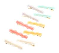 TOGEVAL Wave Hairpins Alligator Hair Clips 10Pcs Small 2.55In Premium Acetate Delicate Styling Tools for Women Girls Daily Wearing