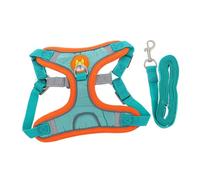 TOGEVAL Wear-resist Small Dog Harness Kit with Long Flexible Traction Rope Comfortable No-pull Pet Harness for Puppies and Service Dogs Easy Off Outdoor Walking Control Reflective Lake