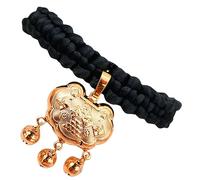 TOGEVAL Wear-resistant Pet Gold Lock Collar with Knitting Bell Decorative Cat and Dog Necklace Xs Black Style for Adorable Pet Safety and Festive Charm