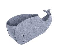TOGEVAL Whale Shape Folding Storage Bag Large Felt Storage Pouch for Clothes and Organizer Dark Grey Space Saving Multipurpose Collapsible