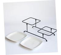 TOGEVAL White Fruit and Snack Serving Tray Fashionable Iron Cake Stand for Candy Nuts Dried Fruit Storage Multi-purpose Dessert Plate for Afternoon Tea and Parties