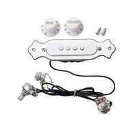 TOGEVAL White Shell Pickup with Volume Tone Control for Four String Electric Guitar Accessories