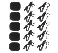 TOGEVAL Wireless Lapel Mic 18pcs Set with Lavalier Microphone Tie Clips and Foam Covers for Classroom and Public Speaking