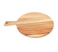 TOGEVAL Wood Cutting Board with Handle Round Acacia Chopping Board for Meat Vegetables Fruit Cheese Pizza Kitchen Cutting Surface for Home and Restaurant Use
