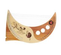 TOGEVAL Wooden 19-String Lyre Harp Portable String Instrument, Cedarwood Lyre Harp for Beginner, Lightweight Music Instrument with Extra Strings Pick Box