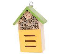 TOGEVAL Wooden Bee House Garden Nesting Habitat Natural Insect Hotel Shelter for Pollinators Outdoor Courtyard Decorative Nest Box for Bees Butterflies and Beneficial Insects