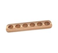 TOGEVAL Wooden Egg Tray for Kitchen 6-compartment Single Row Egg Holder Acacia Wood for Home and Fridge