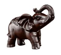 TOGEVAL Wooden Elephant Ornament Hand Carved Ebony Statue Solid Smooth Animal Figurine Sculpture for Home Office Desktop Decoration Gift