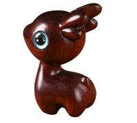 TOGEVAL Wooden Elk Ornament for Home Adorn Delicate Deer Wood Crafts Decoration for Desk Shelf Tabletop for Christmas Living Solid Wood Animal Figurine