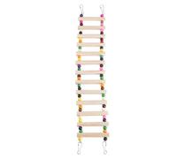 TOGEVAL Wooden Hamster Climbing Ladder with Bite Parrot Bird for Small Pets Safe Playground for Hamsters Parakeets and Small Birds