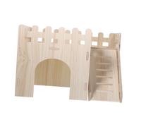 TOGEVAL Wooden Hamster House Hideout for Guinea Pigs and Gerbils Stable Durable Small Pet Cage Hut with Quiet Secluded Resting Space Easy to Clean Small Animal Shelter