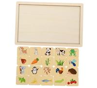 TOGEVAL Wooden Matching Puzzle for Educational Animal Pairing Cognitive Brain Boosting Early Learning Montessori Puzzle for Preschool Development